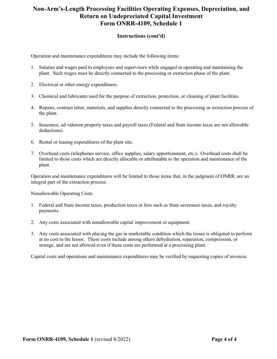 Form ONRR-4109 Gas Processing Allowance Report, Page 7