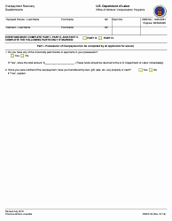 Form OWCP-20 Overpayment Recovery Questionnaire