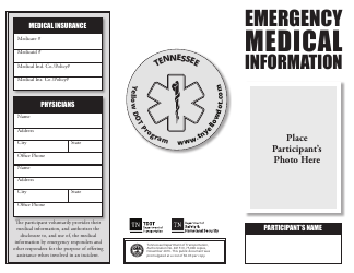 Document preview: Emergency Medical Information Form - Yellow Dot Program - Tennessee