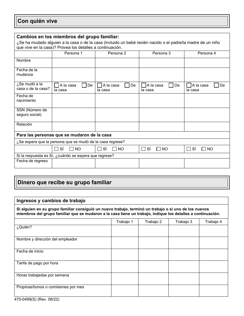 Formulario 470-0499(S) Informe De Cambio De Diez Dias Para Fip - Iowa (Spanish), Page 2
