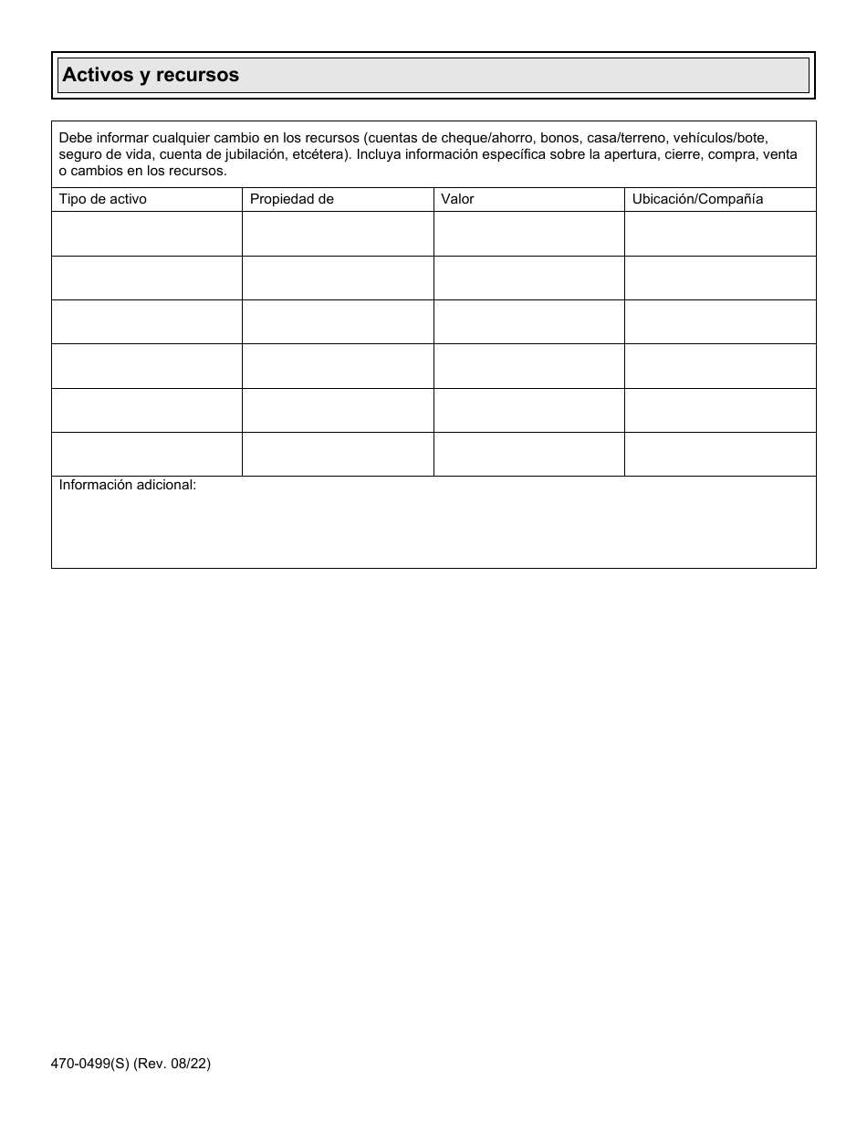 Formulario 470-0499(S) Informe De Cambio De Diez Dias Para Fip - Iowa (Spanish), Page 5
