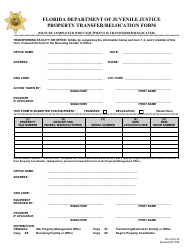 Document preview: DJJ Form 24 Property Transfer/Relocation Form - Florida