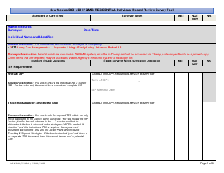 Document preview: New Mexico Doh/Dhi/Qmb: Residential Individual Record Review Survey Tool - New Mexico