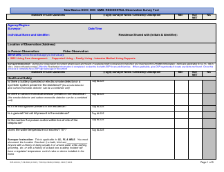 Document preview: New Mexico Doh/Dhi/Qmb: Residential Observation Survey Tool - New Mexico