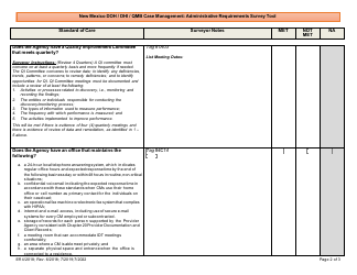 New Mexico Doh/Dhi/Qmb Case Management: Administrative Requirements Survey Tool - New Mexico, Page 2