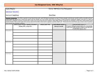 Document preview: Case Management Survey - Ddw Billing Tool - New Mexico