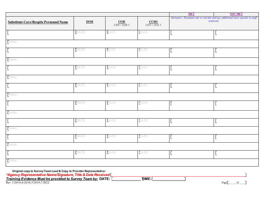 Ear / Cchs Requirements for Substitute Care  Respite Personnel Only - New Mexico, Page 3
