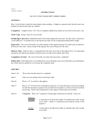 Form AO435 Transcript Order - Nevada, Page 2
