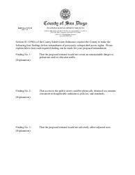 Application for Remandment of Previously Relinquished Access Rights - County of San Diego, California, Page 2