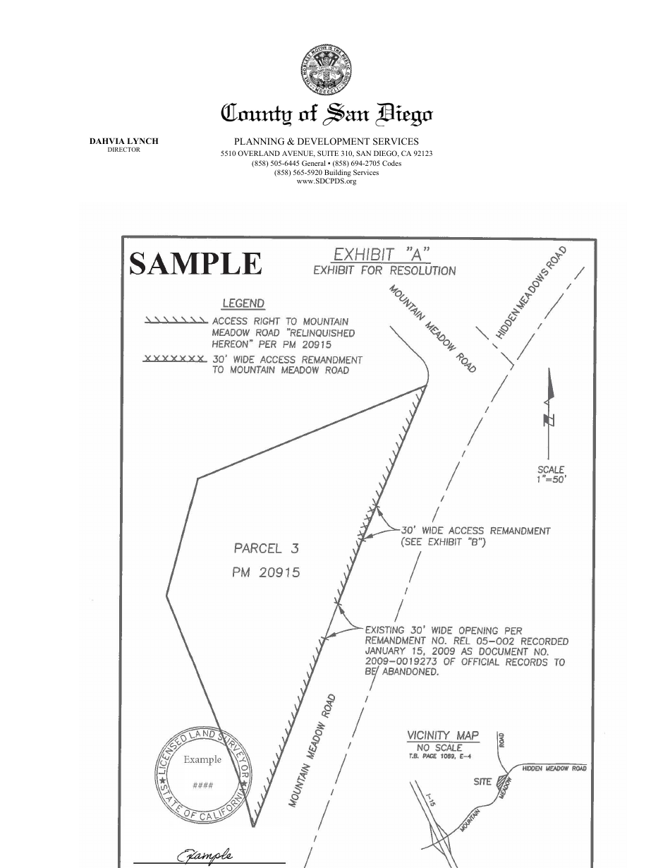 Application for Remandment of Previously Relinquished Access Rights - County of San Diego, California, Page 5