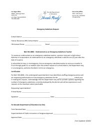 Emergency Substitute Request - Nevada