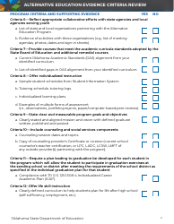 Alternative Education Evidence Criteria Review - Oklahoma, Page 2