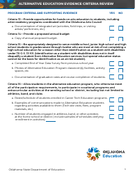 Alternative Education Evidence Criteria Review - Oklahoma, Page 3