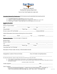 Document preview: Door-To-Door Sales Registration Application - City of Fort Worth, Texas