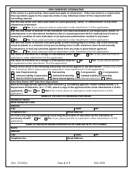 Form RDA2459 Application for Change of Ownership and Request for Provisional Authorization - Tennessee, Page 2