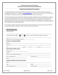 Form RDA11402 Exemption Determination Request - Tennessee
