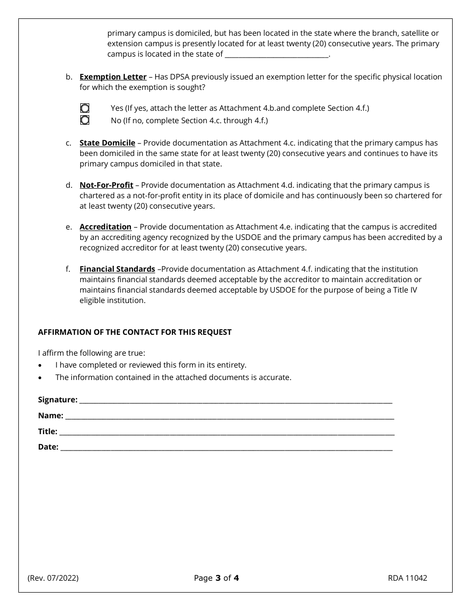 Form RDA11402 Exemption Determination Request - Tennessee, Page 3