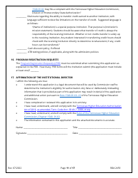 Form RDA2459 Application for Initial Authorization of a Postsecondary Educational Institution - Tennessee, Page 11
