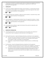 Form RDA2459 Application for Initial Authorization of a Postsecondary Educational Institution - Tennessee, Page 3