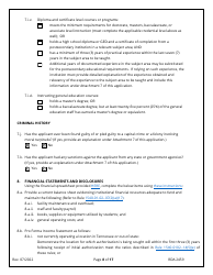 Form RDA2459 Application for Initial Authorization of a Postsecondary Educational Institution - Tennessee, Page 8