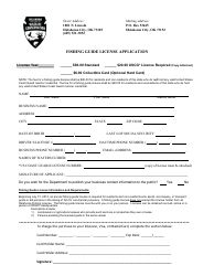 Document preview: Fishing Guide License Application - Oklahoma