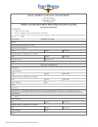Credit Access Business Registration Application - City of Fort Worth, Texas