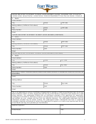 Credit Access Business Registration Application - City of Fort Worth, Texas, Page 2
