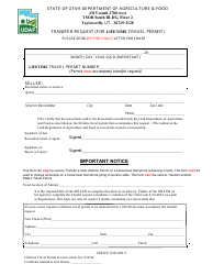 Document preview: Transfer Request (For Lifetime Travel Permit) - Utah