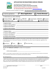 Document preview: Application for Registered Service Person - Utah