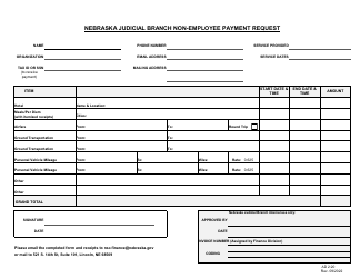 Document preview: Form AD2:20 Non-employee Payment Request - Nebraska