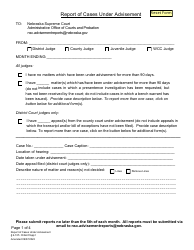 Document preview: Form CH6ART1APP1 Report of Cases Under Advisement - Nebraska