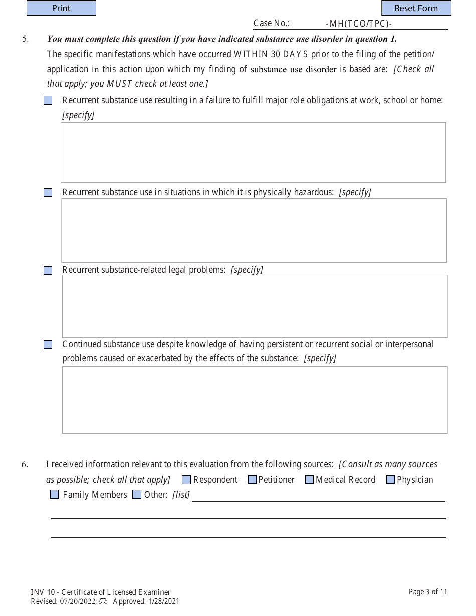 Form INV10 Certificate of Licensed Examiner - West Virginia, Page 3