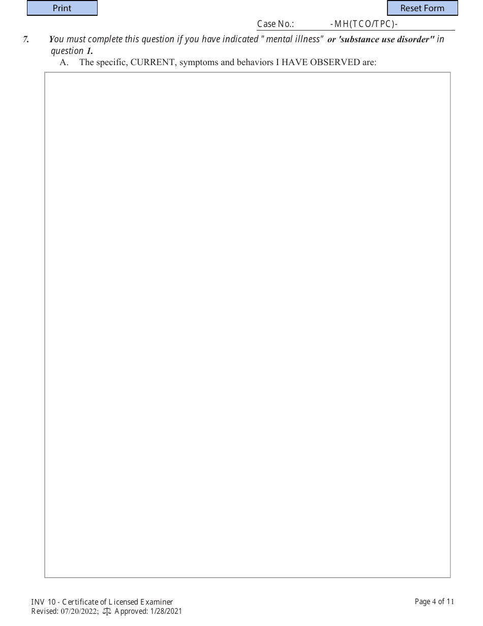 Form INV10 Certificate of Licensed Examiner - West Virginia, Page 4