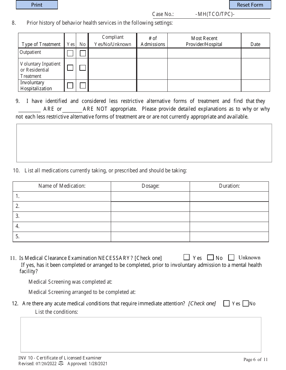 Form INV10 Certificate of Licensed Examiner - West Virginia, Page 6