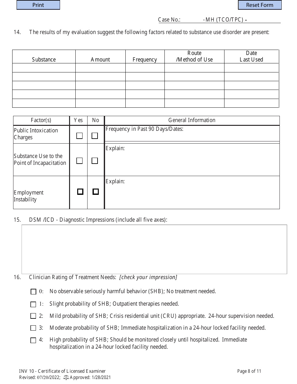 Form INV10 Certificate of Licensed Examiner - West Virginia, Page 8