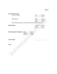 Site Selection Scoring Form - Municipal Park-And Ride Grant Program - Vermont, Page 2