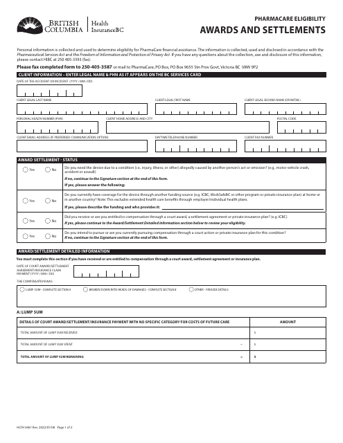 Form HLTH5467  Printable Pdf