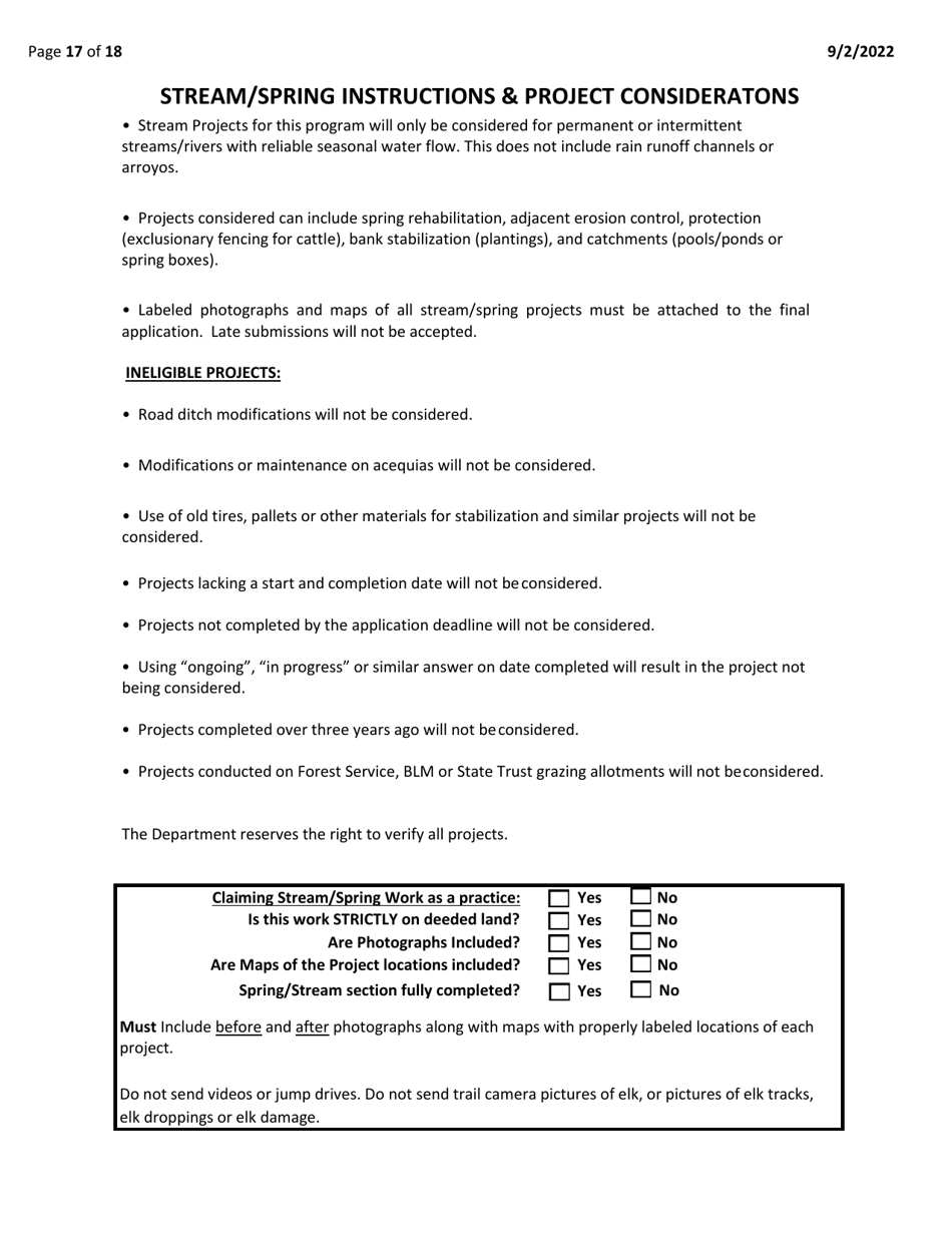 Application and Agreement - Eplus Habitat Incentive Program - New Mexico, Page 17