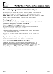 Form WFP1 Winter Fuel Payment Application Form - United Kingdom, Page 2