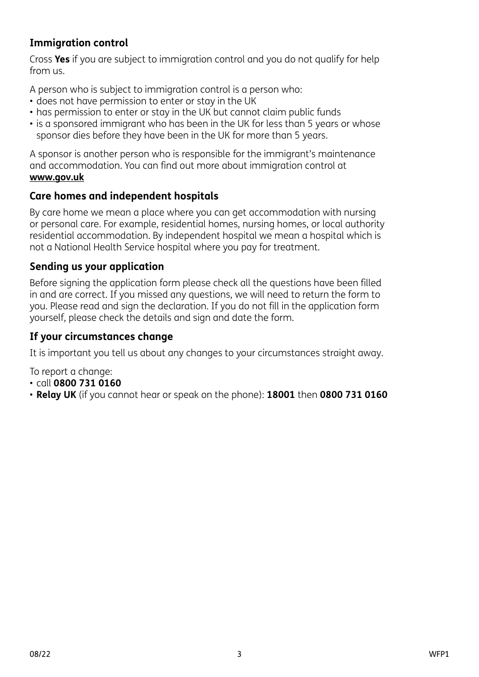 Form WFP1 Winter Fuel Payment Application Form - United Kingdom, Page 4