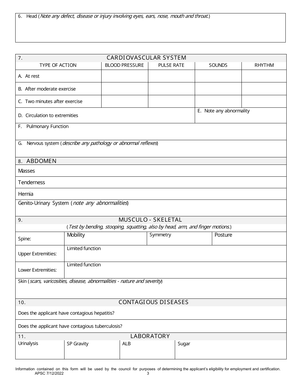 Form F-2B Medical Examination Report - Alaska, Page 3