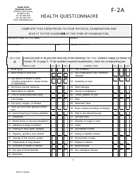 Form F-2A Health Questionnaire - Alaska, Page 2