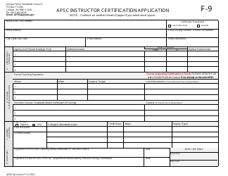 Form F-9 Apsc Instructor Certification Application - Alaska, Page 2