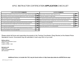 Form F-9 Apsc Instructor Certification Application - Alaska, Page 3