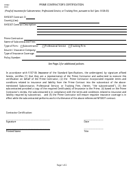 Document preview: Form CONR2 Prime Contractor's Certification - New York