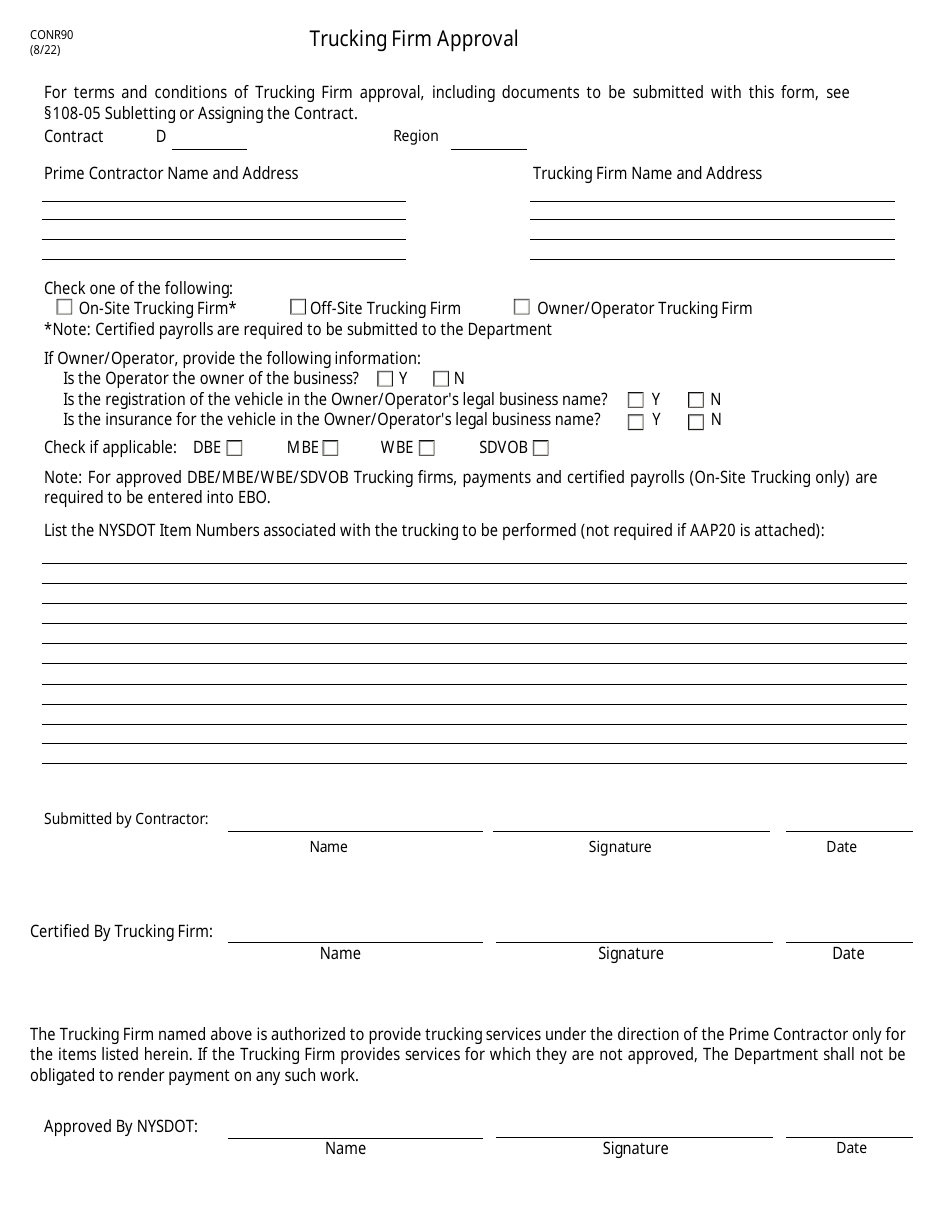 Form CONR90 - Fill Out, Sign Online and Download Fillable PDF, New York ...