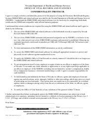 Electronic Birth/Death Registry System (Ebrs/Edrs) User Application Form - Nevada, Page 2