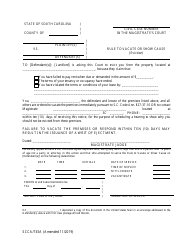 Document preview: Form SCCA/733A Rule to Vacate or Show Cause (Eviction) - South Carolina