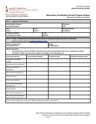 Form AC6 Alternative Certification Annual Progress Report - Administration Alternative Certification - South Dakota