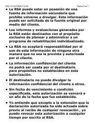 Formulario RSA-1313A-SLP Autorizacion De Divulgacion De Registros De Rsa - Letra Grande - Arizona (Spanish), Page 5